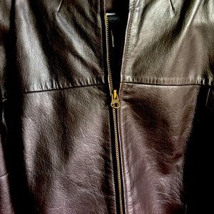 Ladies Black Motorcycle Style Leather Jacket Very Nice